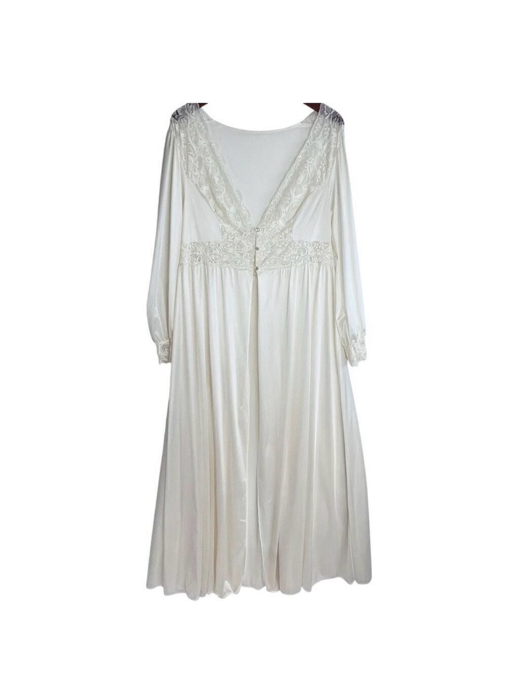 Vintage Shadowline Womens
Peignoir Lace Chiffon Long Sleeve
Robe Ivory Sz Medium
